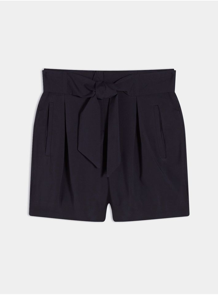 Short Unicolor Con Cinturón Y Prenses Color Azul, Talla 10