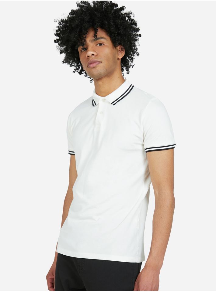 Camiseta Polo Unicolor Color Crema, Talla M