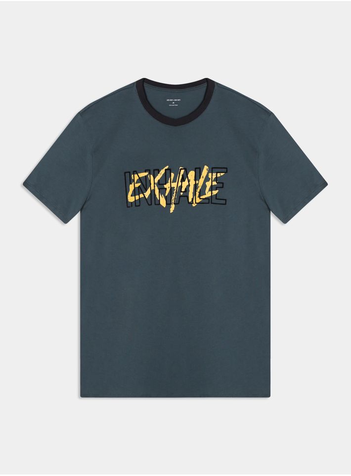 Camiseta Mc Inhale Exhale Color Verde, Talla Xs