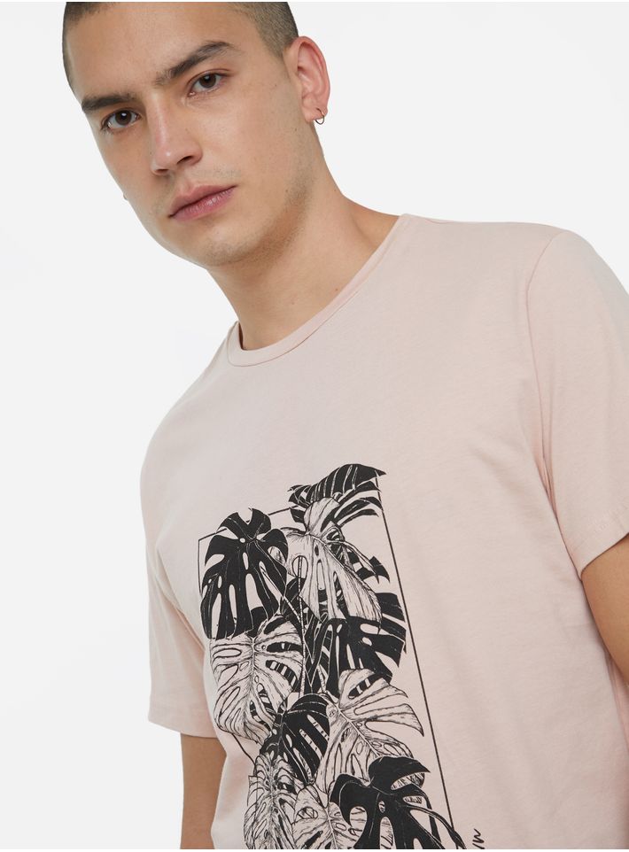 Camiseta Con Screen Color Rosa, Talla Xs